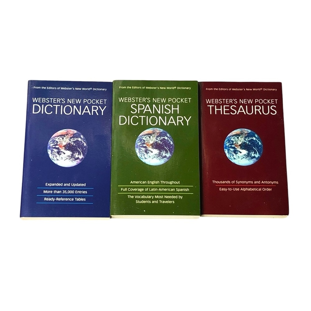 Webster's Pocket size Reference set Dictionary, Thesaurus & Spanish Dictionary - Picture 3 of 8